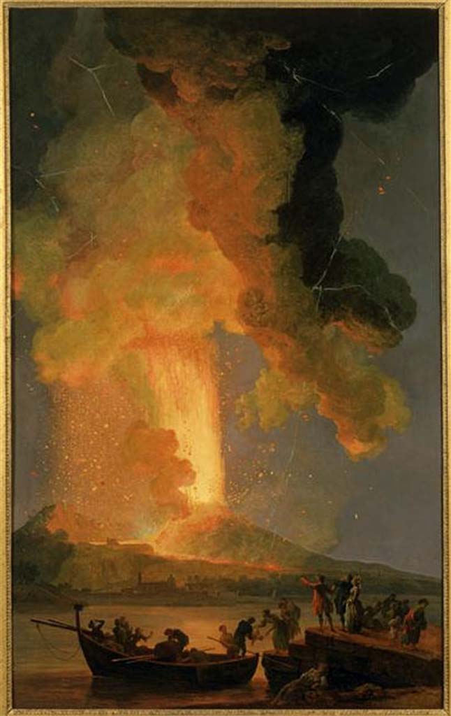 Vesuvius Eruption 1771. L'éruption du Vésuve by Pierre-Jacques Volaire.
Now in Musée des Beaux-Arts de Brest.