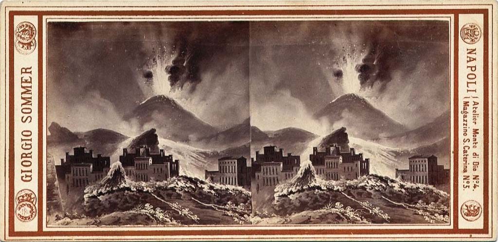 Vesuvius Eruption 1850 from Ottaviano. Giorgio Sommer.